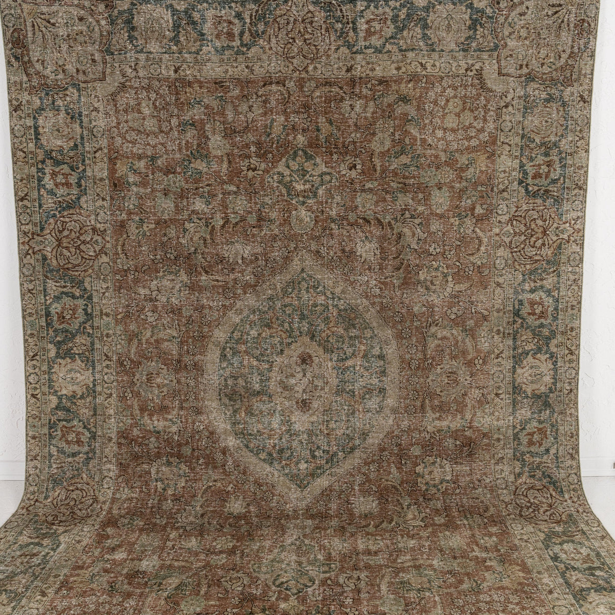 Handmade 7x10 area rug in brown, ideal for a cozy living room, bedroom, office, entryway