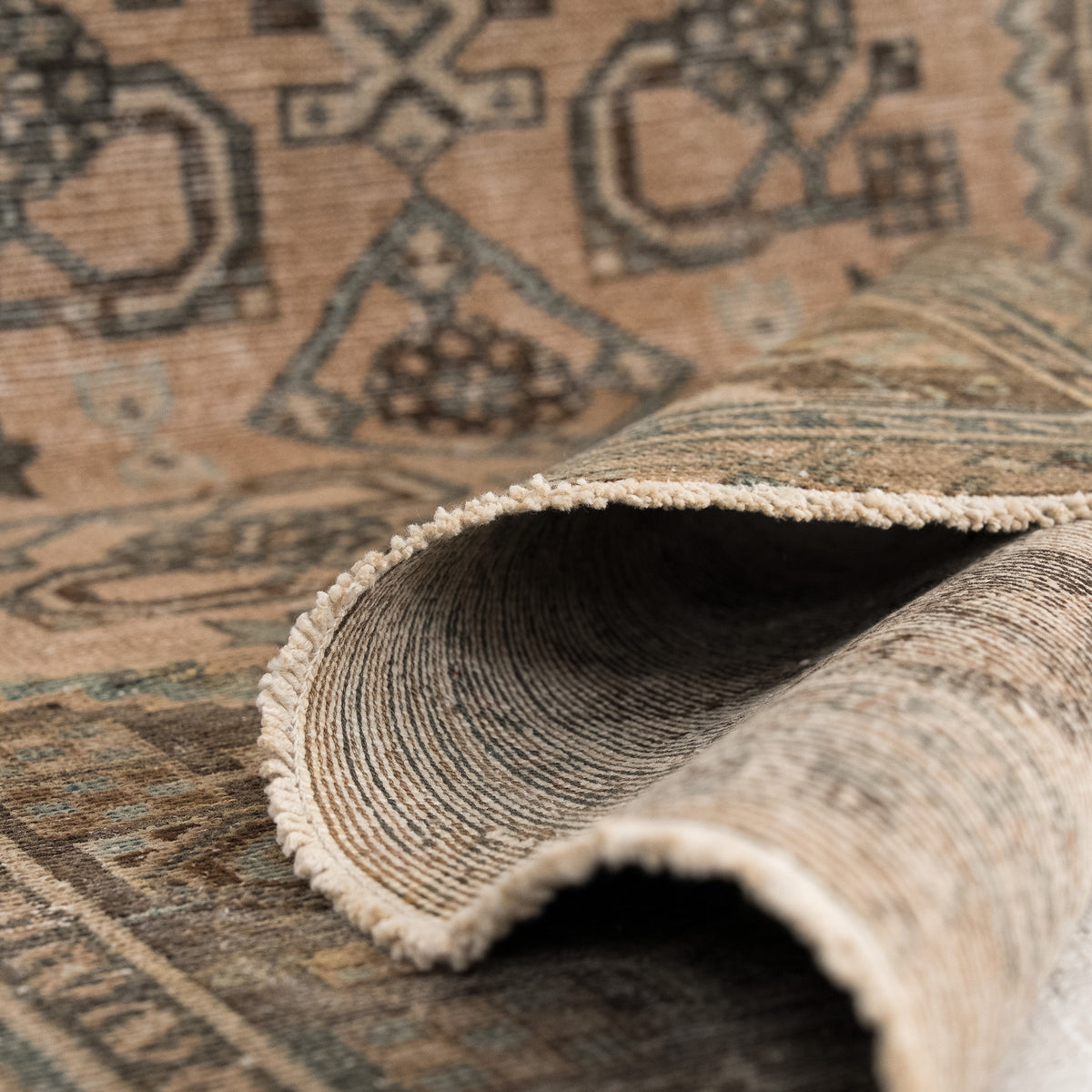 Antiquewashed Beige Runner Rug