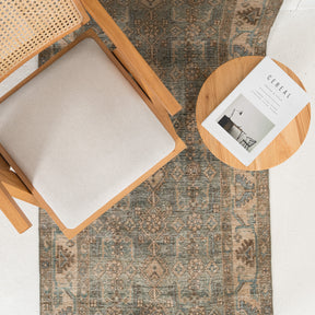 Antiquewashed Blue Runner Rug