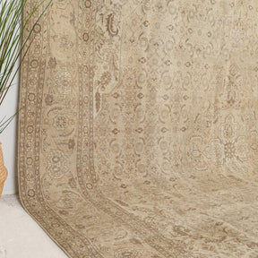 Beige and Brown Area Wool Rug