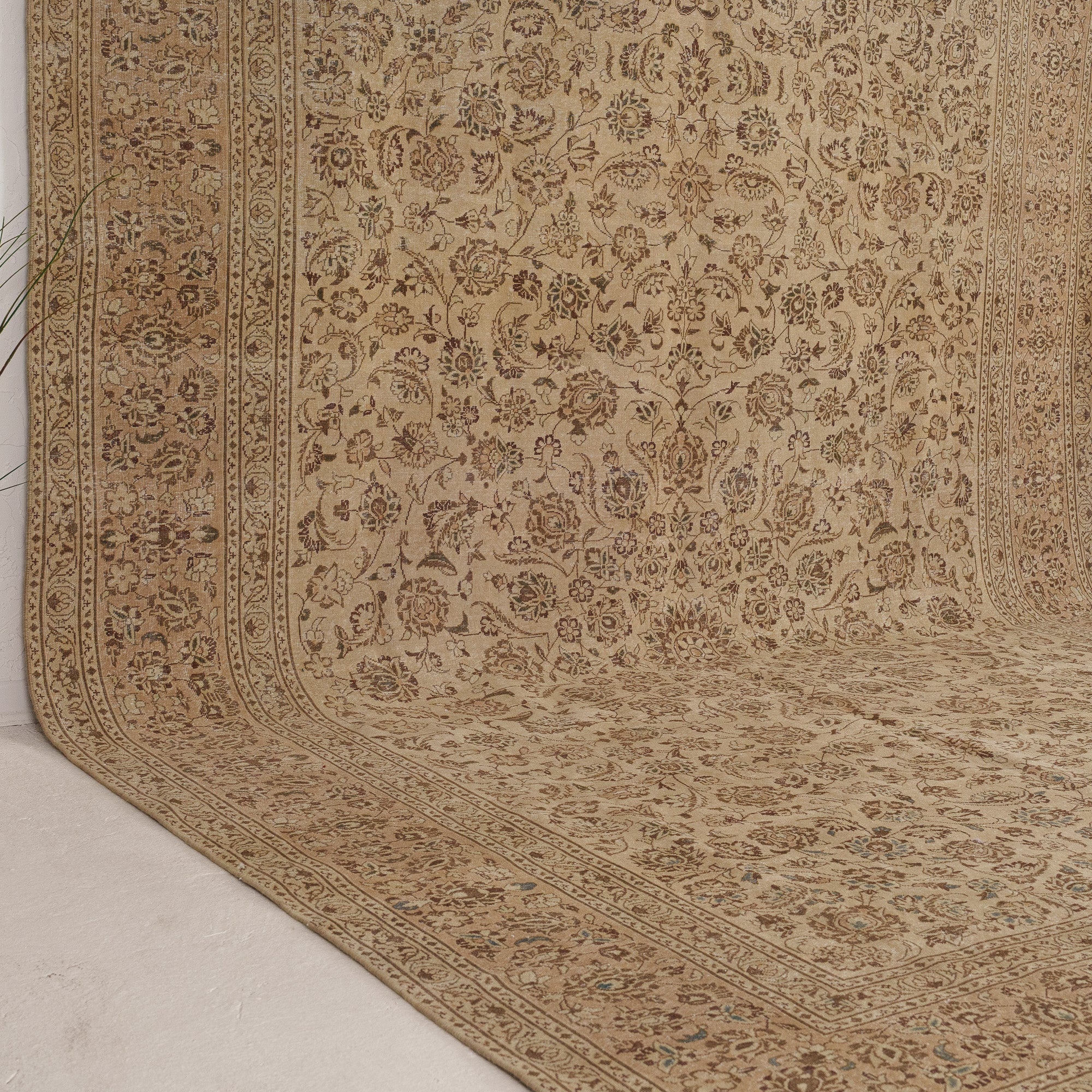Beige and Brown Area Wool Rug
