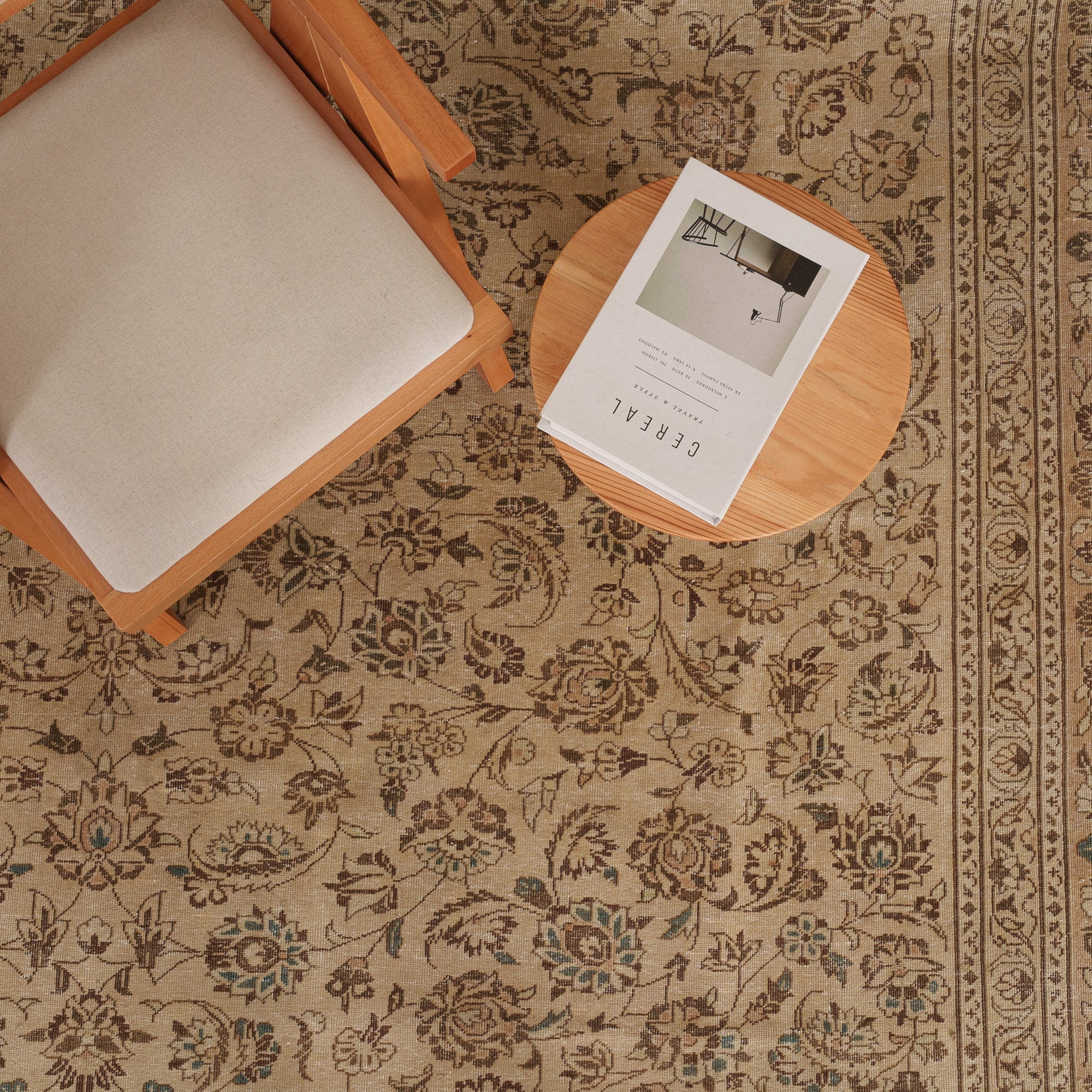Antiquewashed Beige Area Rug