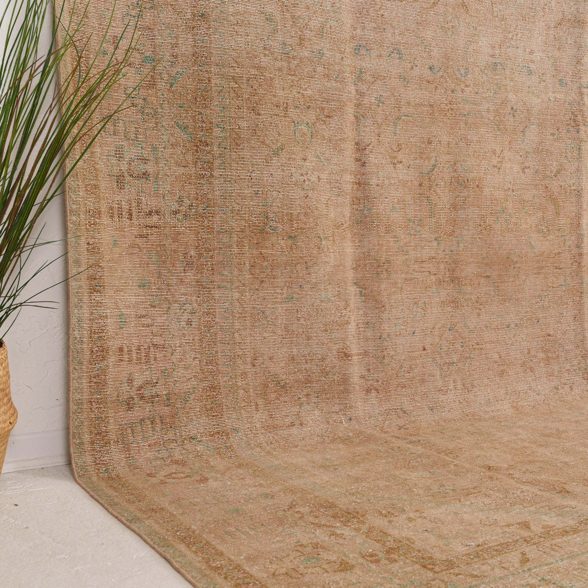Beige and Brown Area Wool Rug
