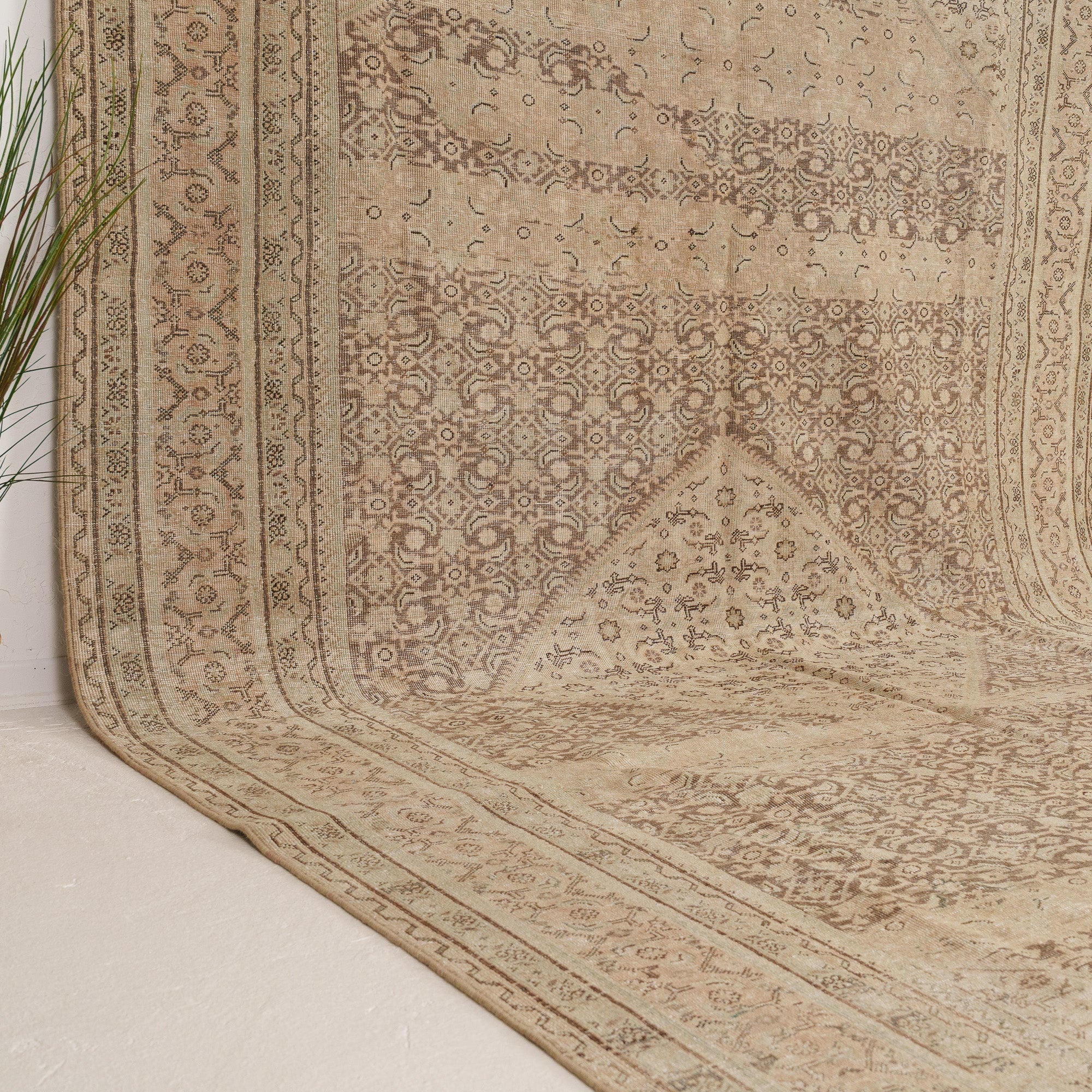 Brown and Beige Area Wool Rug