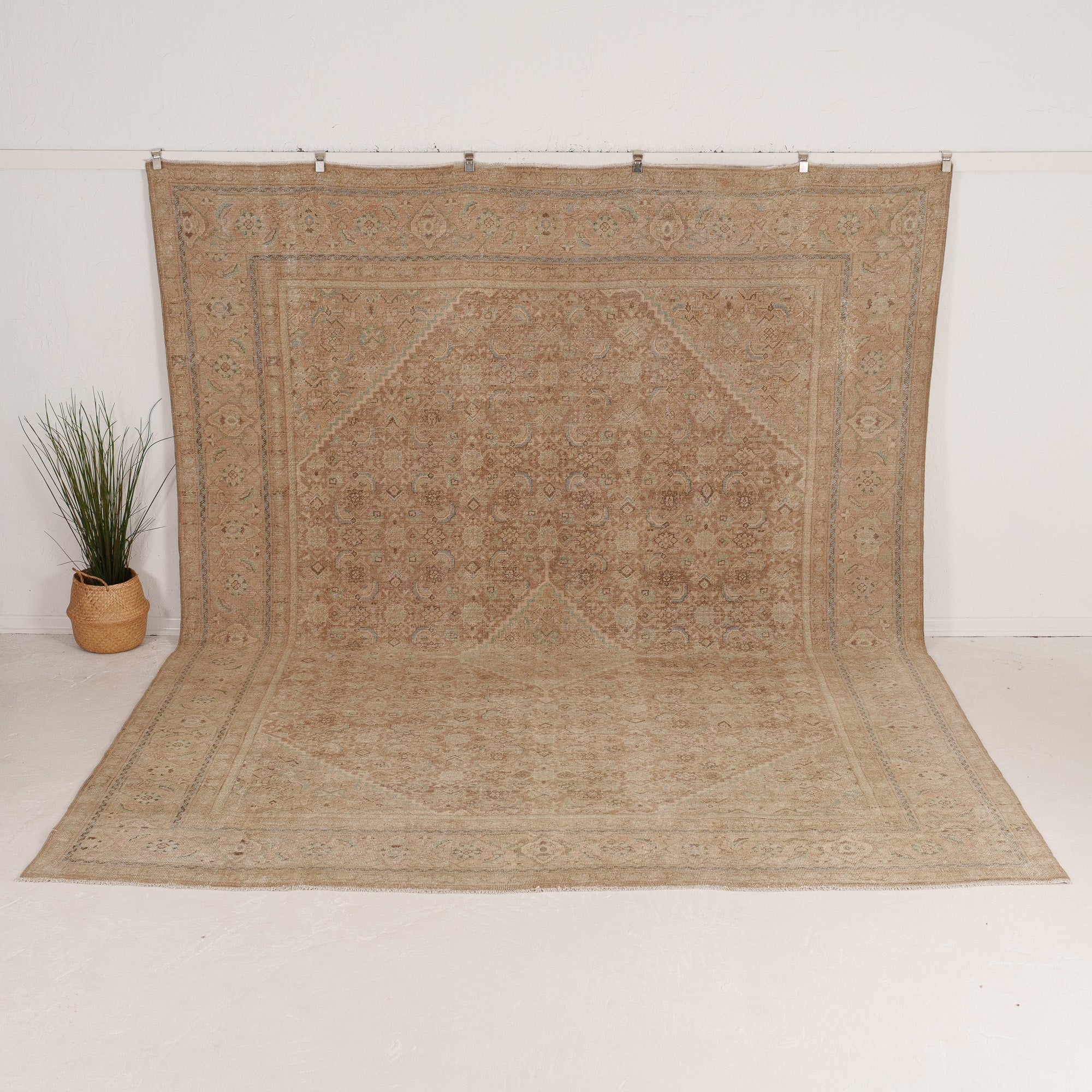 10' x 14' - Vintage Persian Area Rug, Brown - Bellona | Kuden Rugs