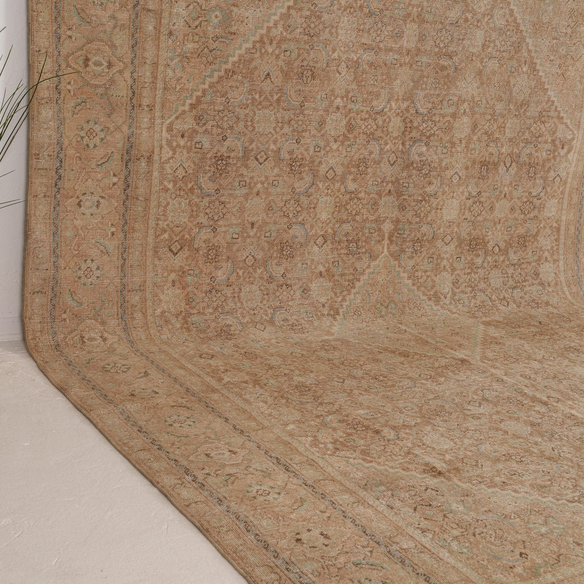 Brown and Beige Area Wool Rug