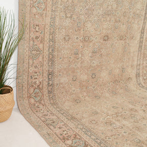 Beige and Orange Area Wool Rug