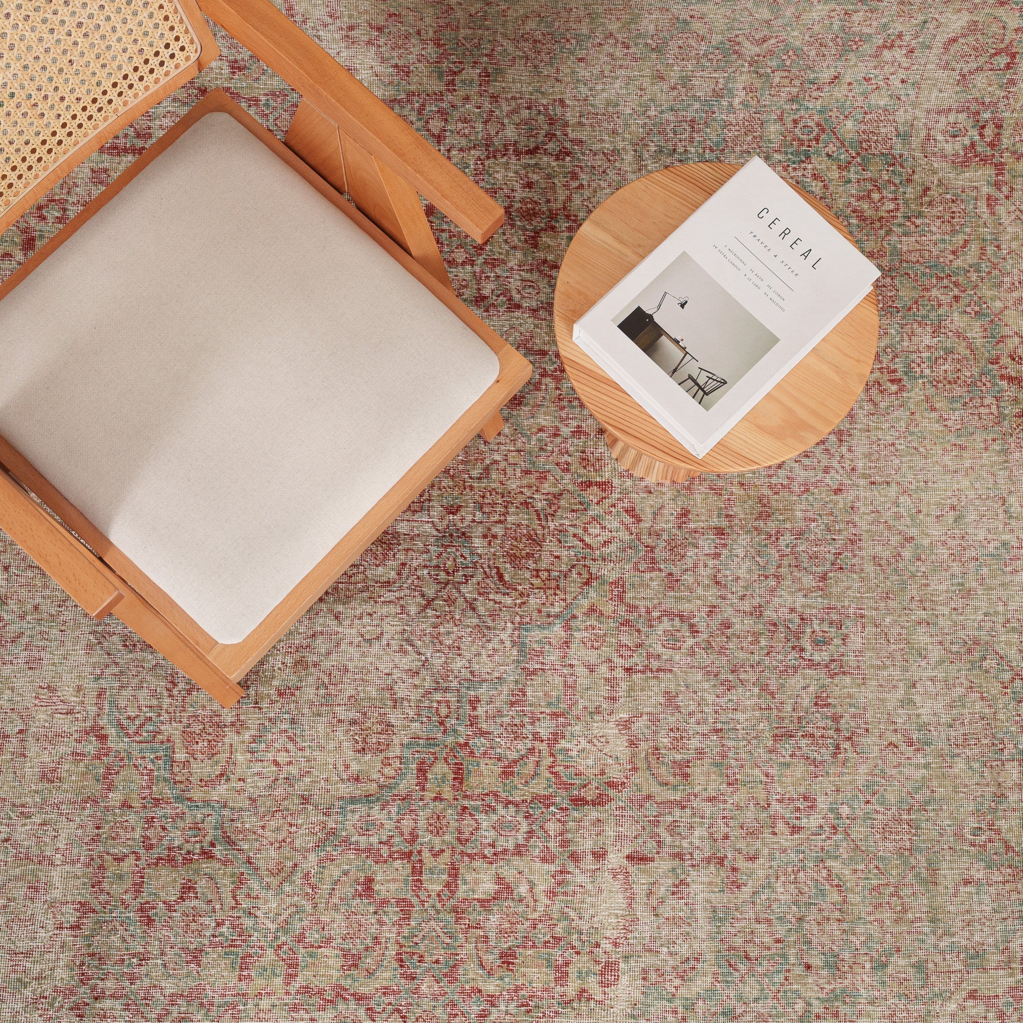 Antiquewashed Red Area Rug