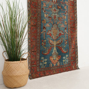 Blue and Red Area Wool Rug