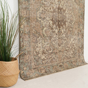 Brown and Beige Area Wool Rug