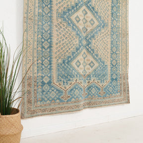 Blue and Beige Area Wool Rug