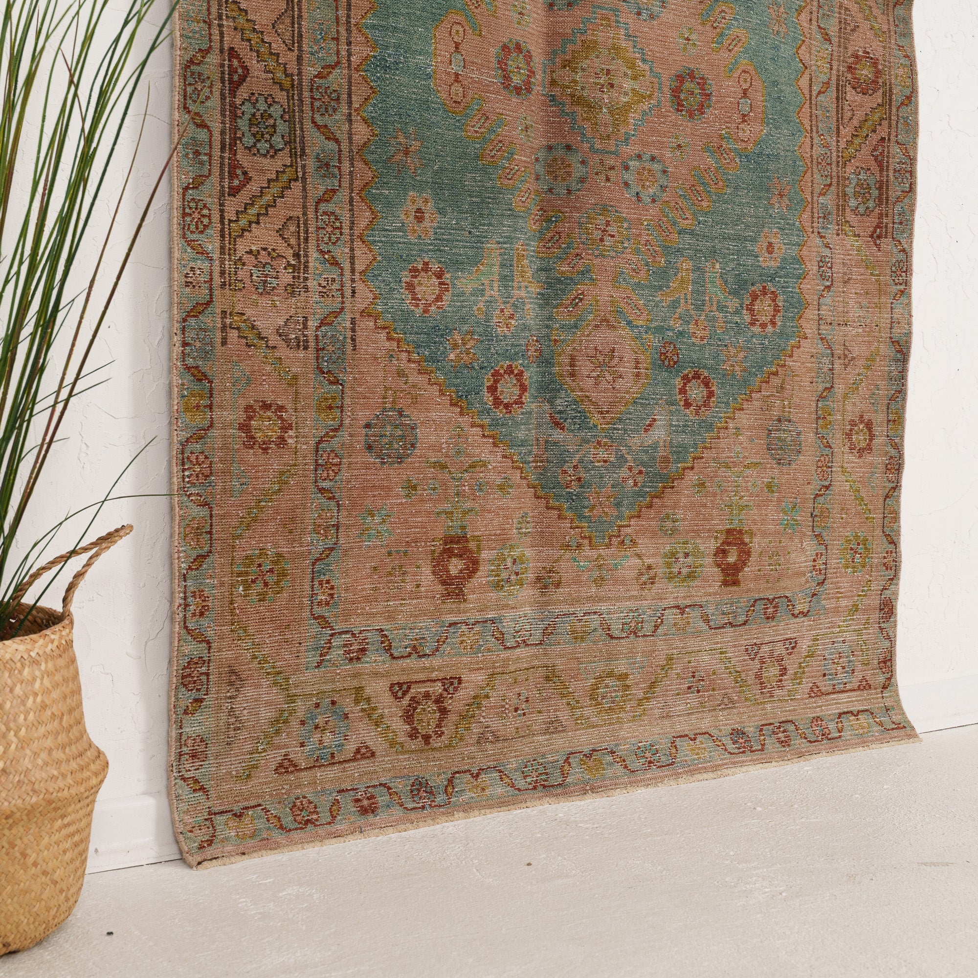 Blue and Red Area Wool Rug