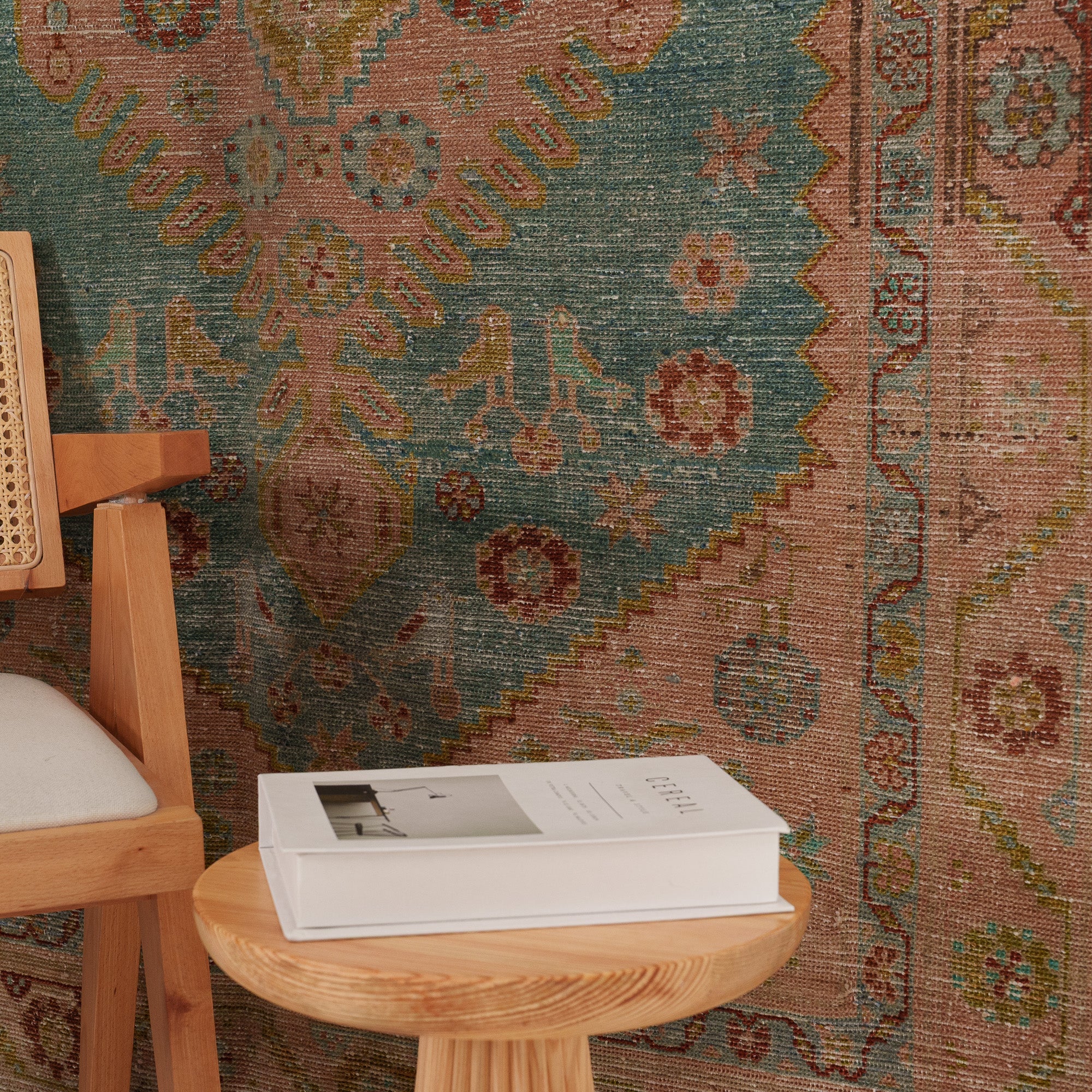Antiquewashed Blue Area Rug