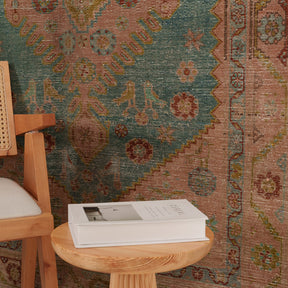 Antiquewashed Blue Area Rug