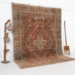 Red and Blue Area Wool Rug