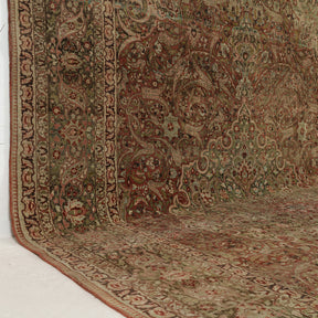 Brown and Green Area Wool Rug
