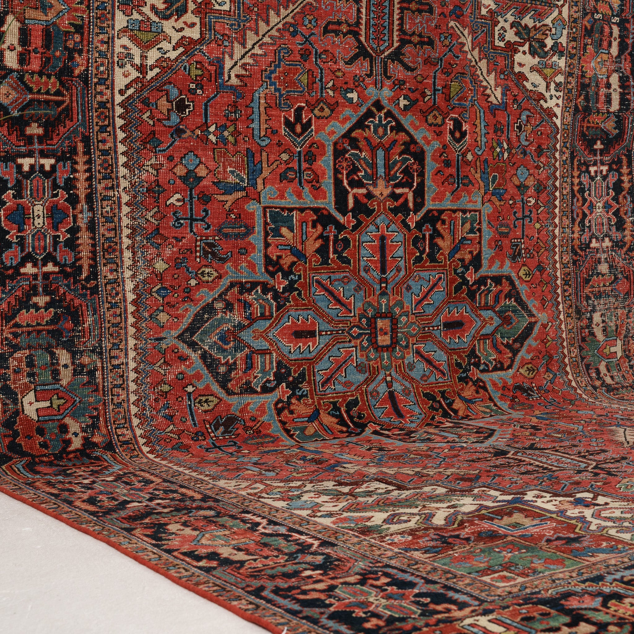 Red and Blue Area Wool Rug