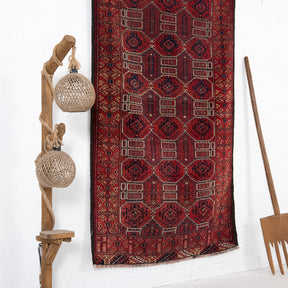 Red and Beige Area Wool Rug