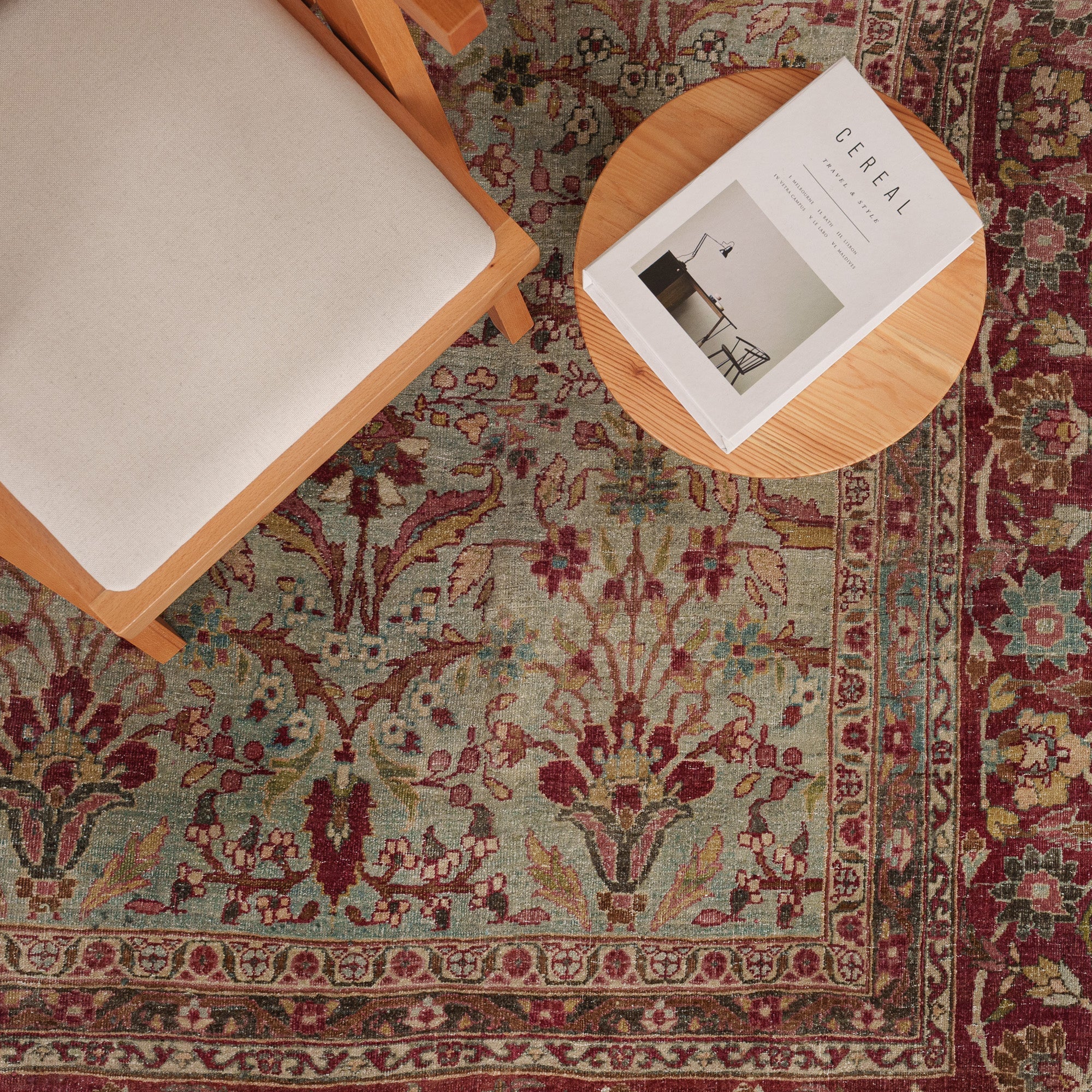 Antiquewashed Beige Area Rug