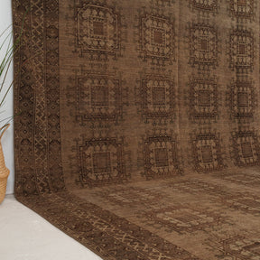 Brown and Beige Area Wool Rug