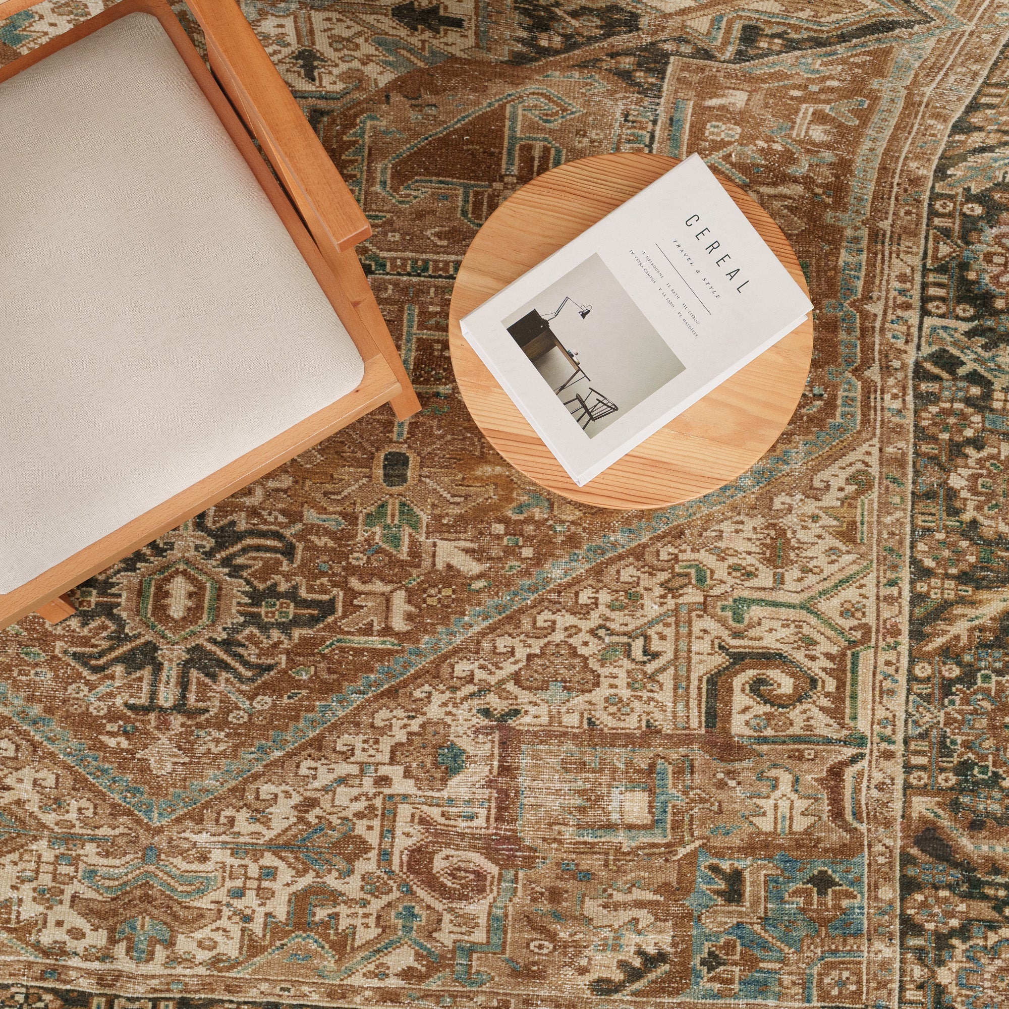 Antiquewashed Brown Area Rug