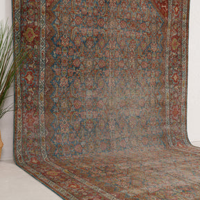 Blue and Red Area Wool Rug