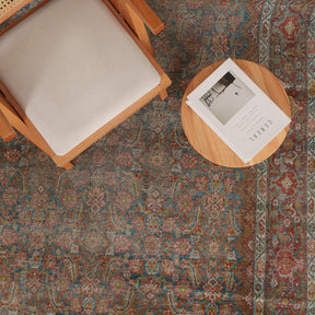 Antiquewashed Blue Area Rug