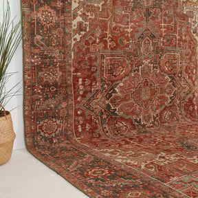Red and Beige Area Wool Rug