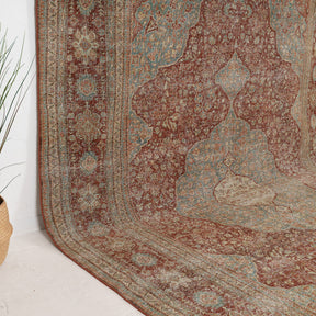 Red and Blue Area Wool Rug