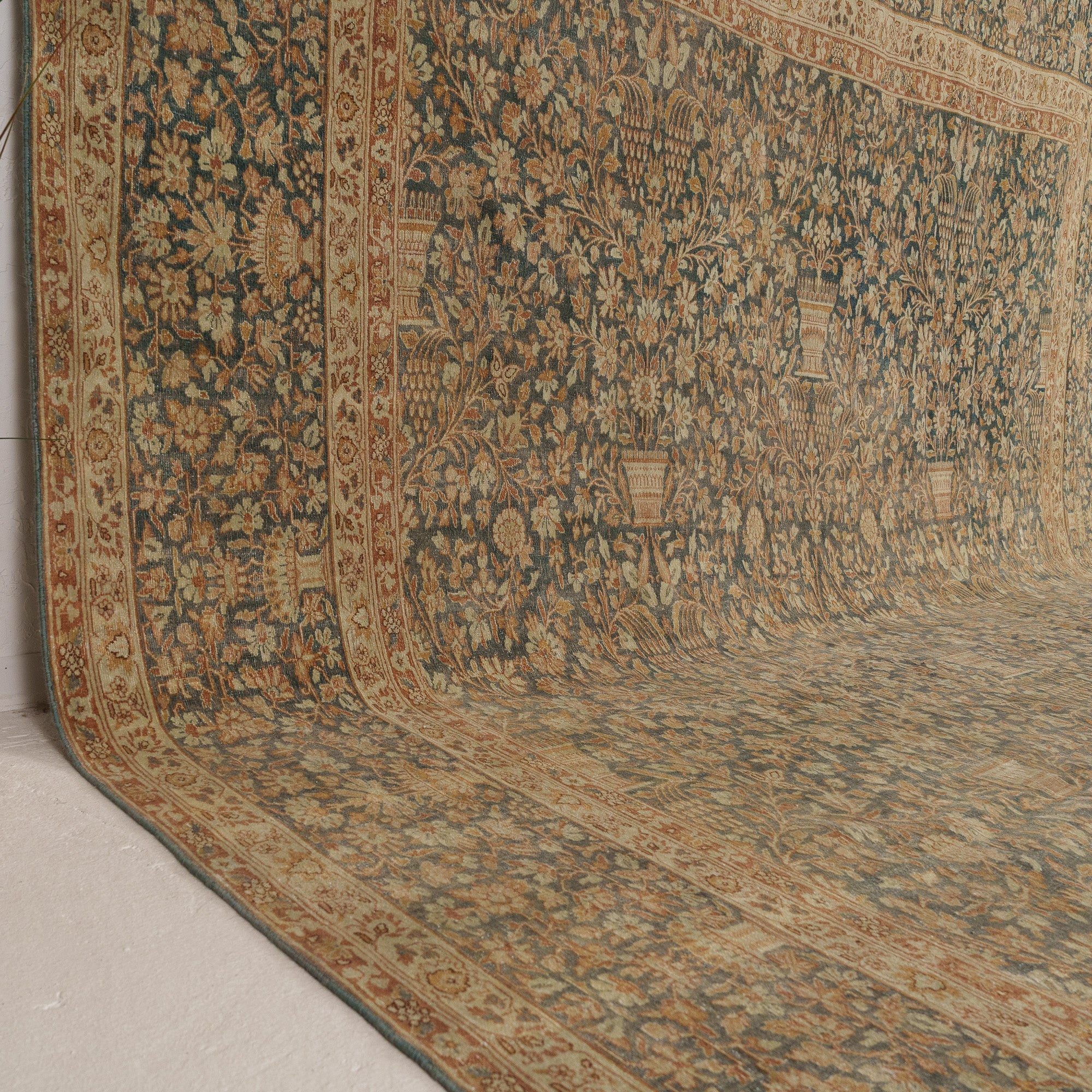 Blue and Beige Area Wool Rug