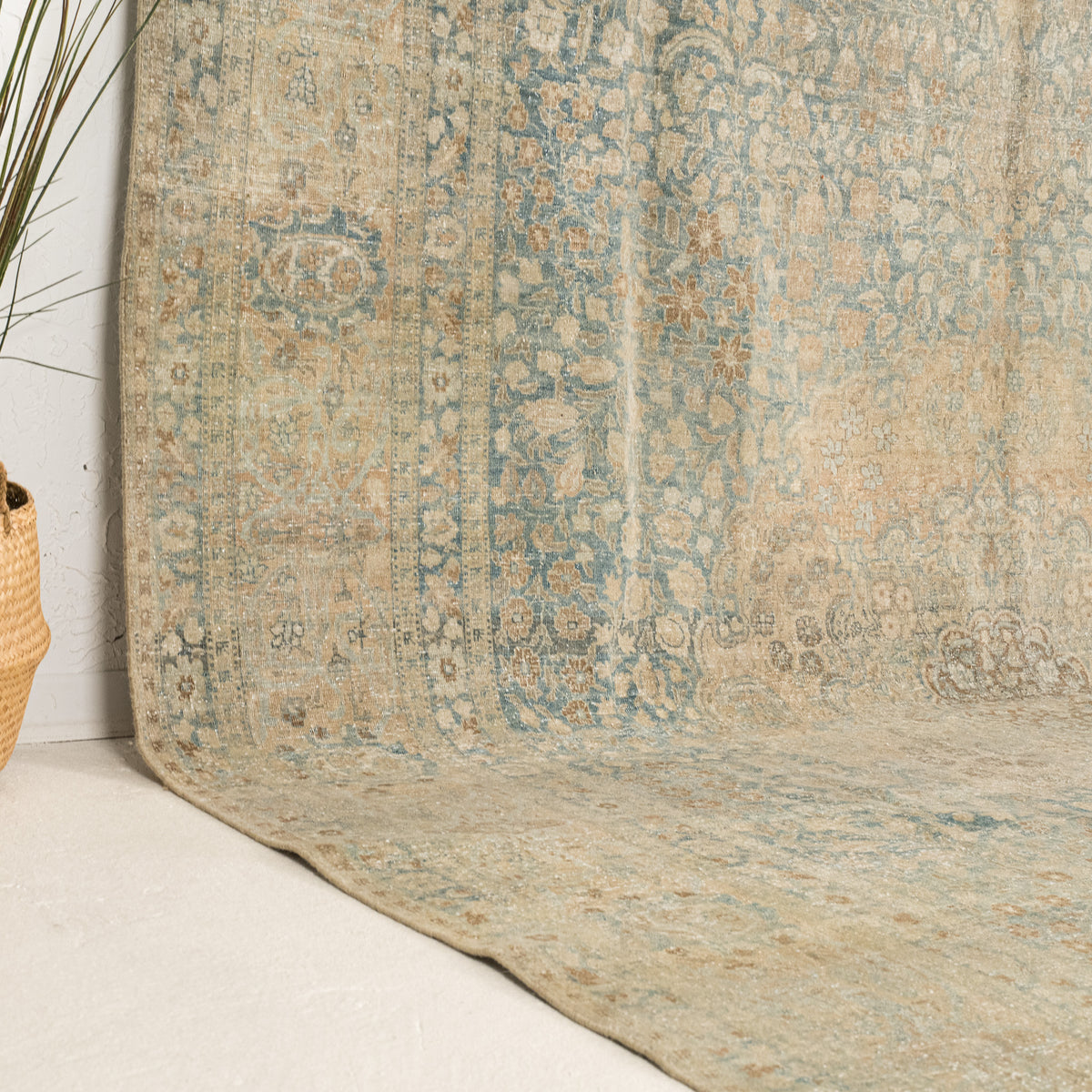 Blue and Beige Area Wool Rug