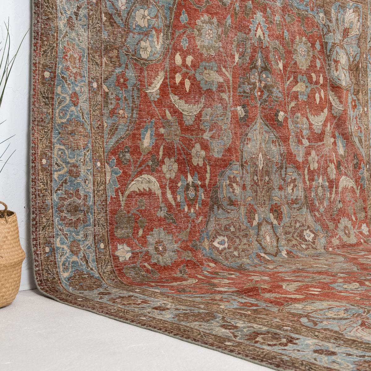 Red and Blue Area Wool Rug
