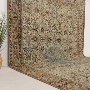 Beige and Brown Area Wool Rug