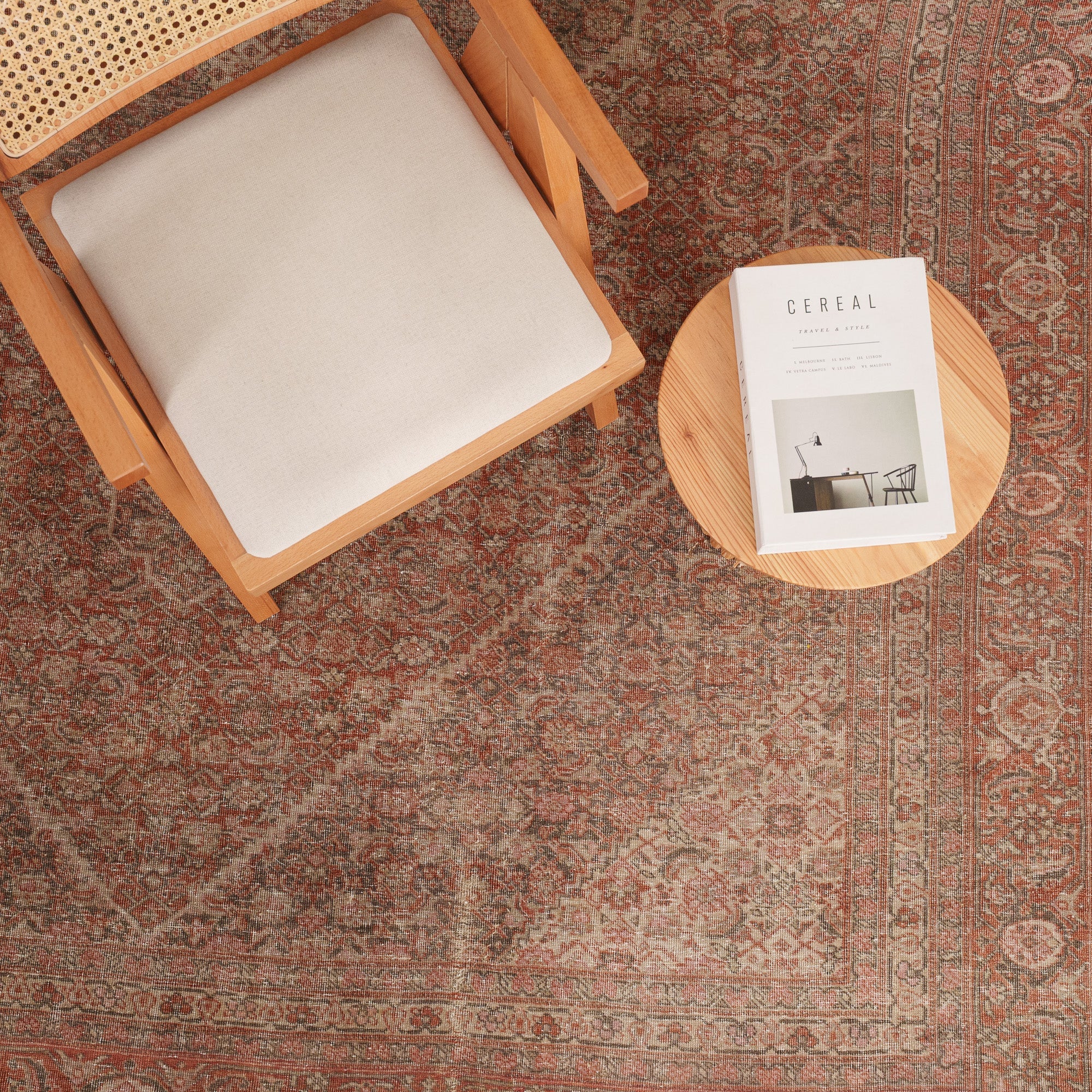 Antiquewashed Red Area Rug