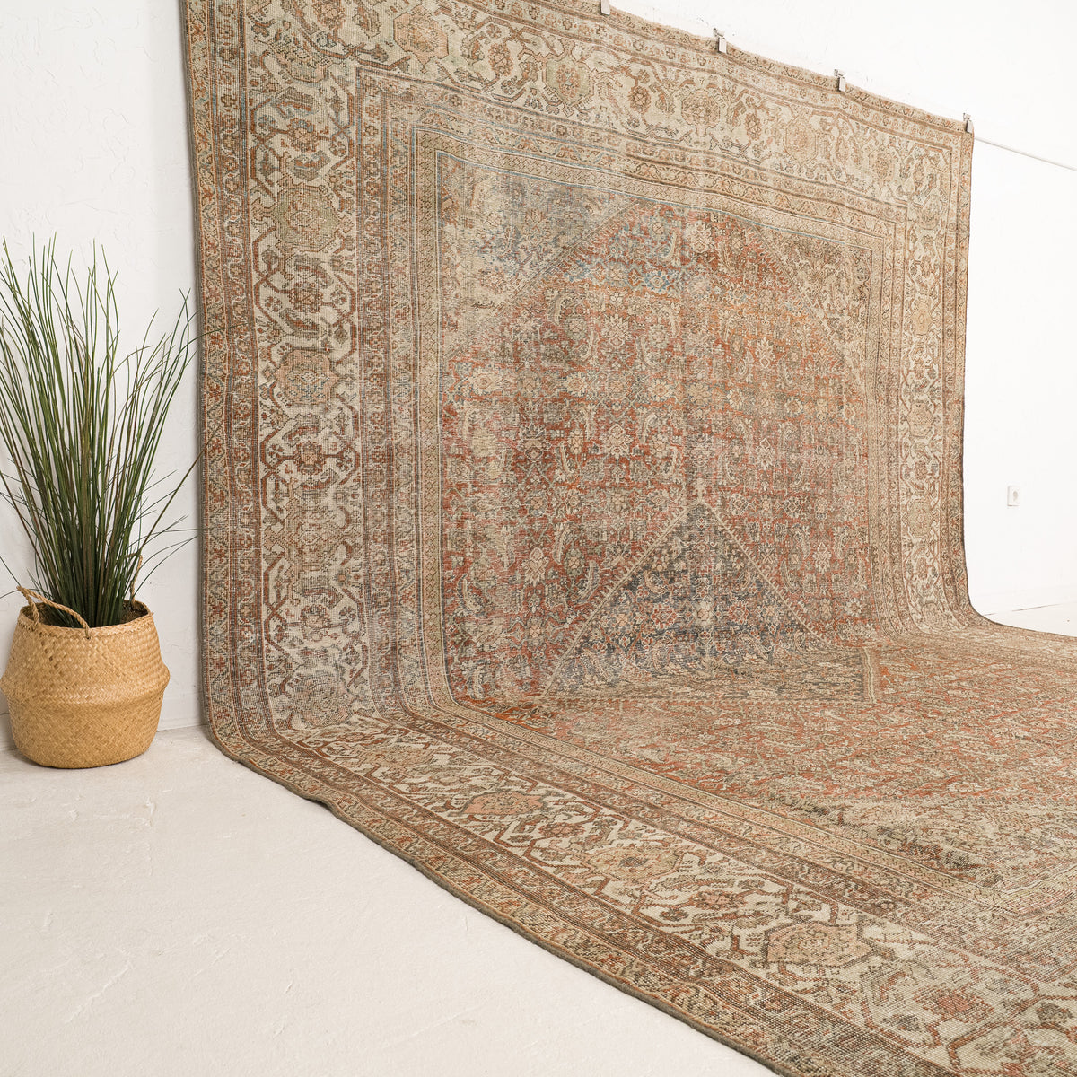 Red and Beige Area Wool Rug