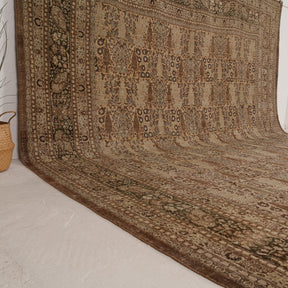 Beige and Brown Area Wool Rug