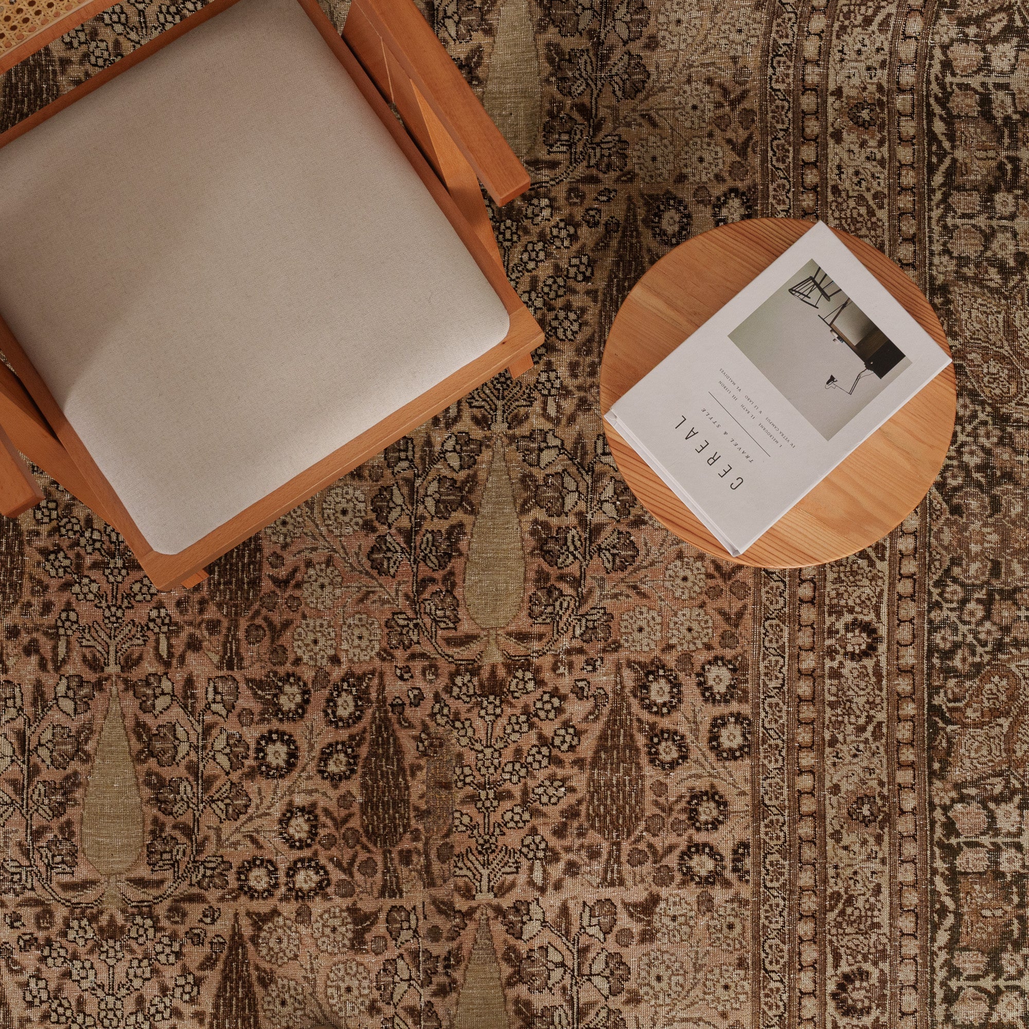 Antiquewashed Beige Area Rug