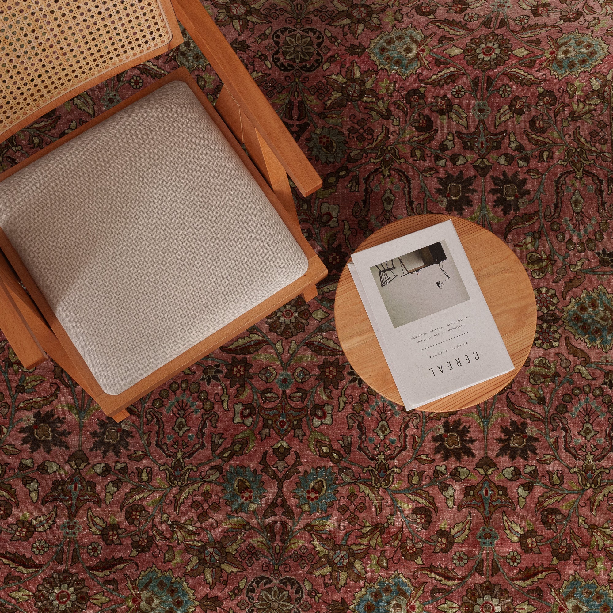 Antiquewashed Pink Area Rug