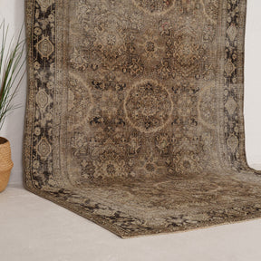 Beige and Brown Area Wool Rug