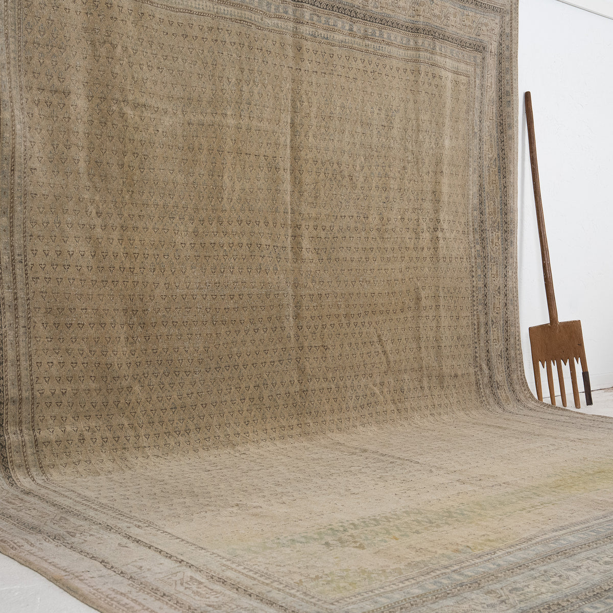 Beige and Brown Area Wool Rug