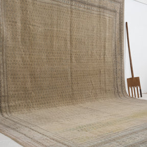 Beige and Brown Area Wool Rug