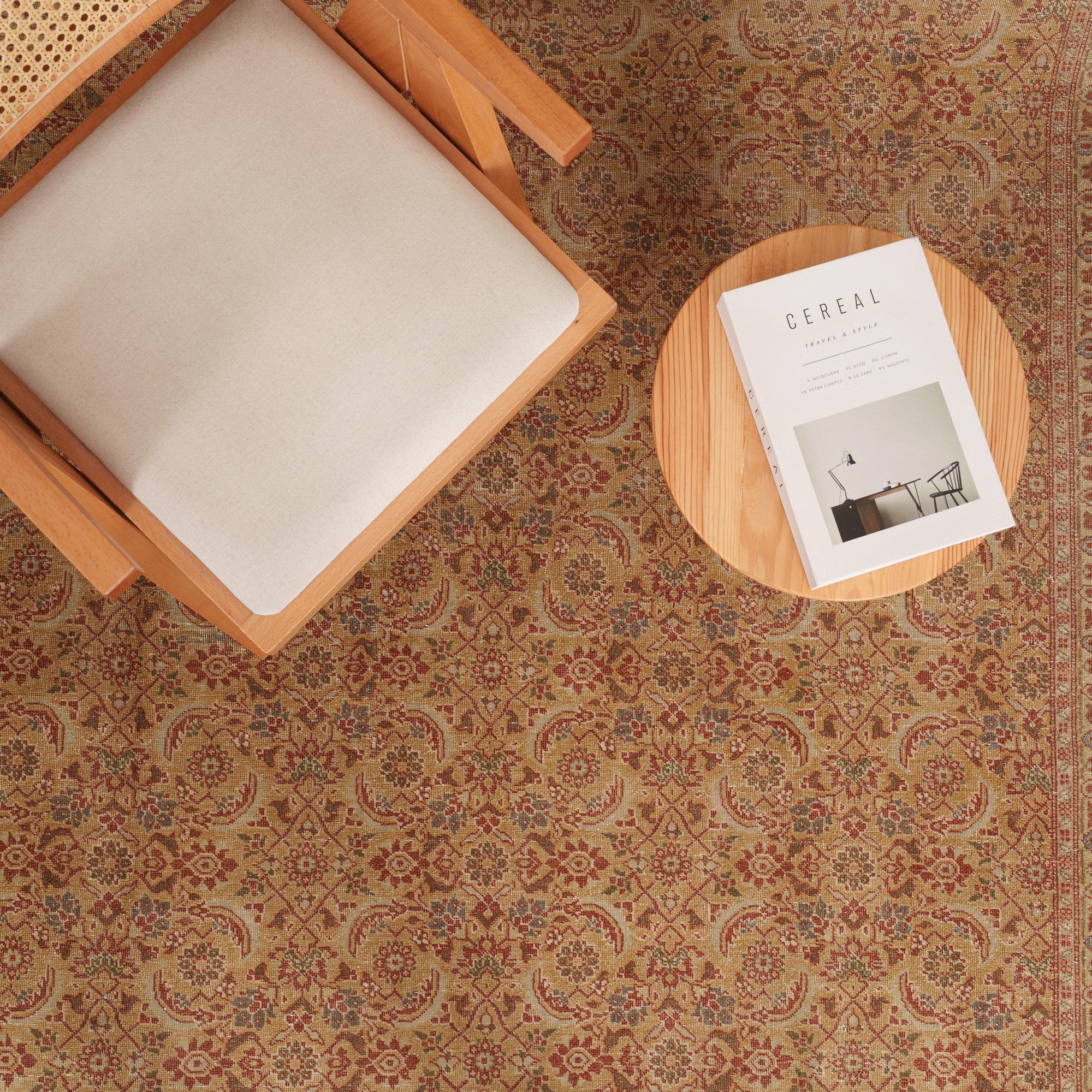 Antiquewashed Beige Area Rug