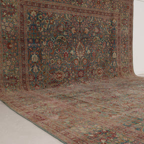 Blue and Red Area Wool Rug
