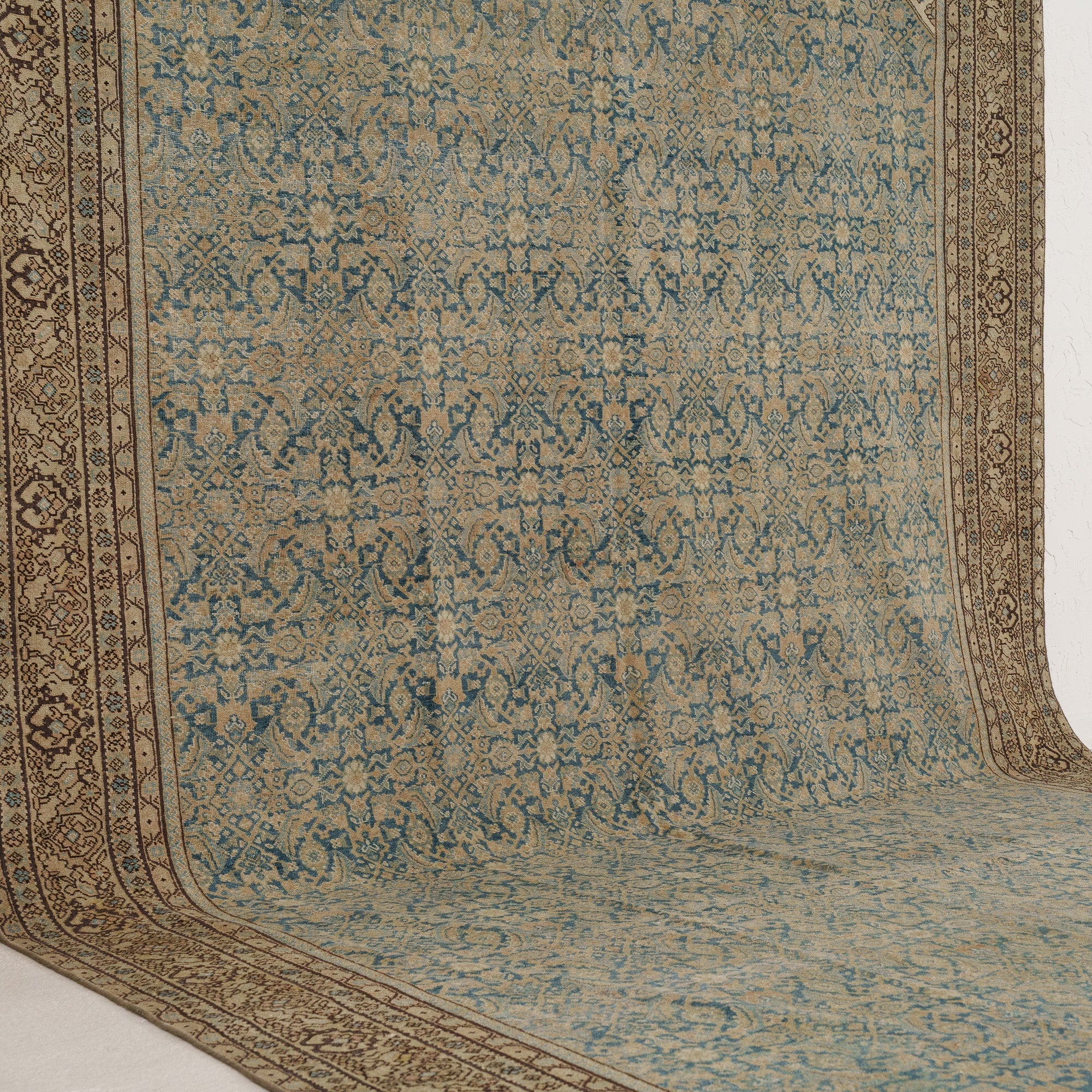 Blue and Beige Area Wool Rug