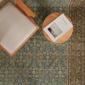 Antiquewashed Blue Area Rug