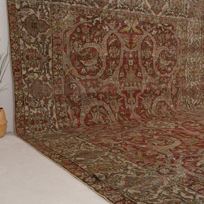 Red and Beige Area Wool Rug