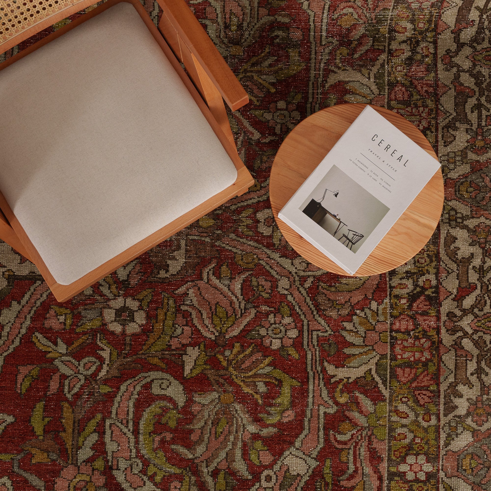 Antiquewashed Red Area Rug