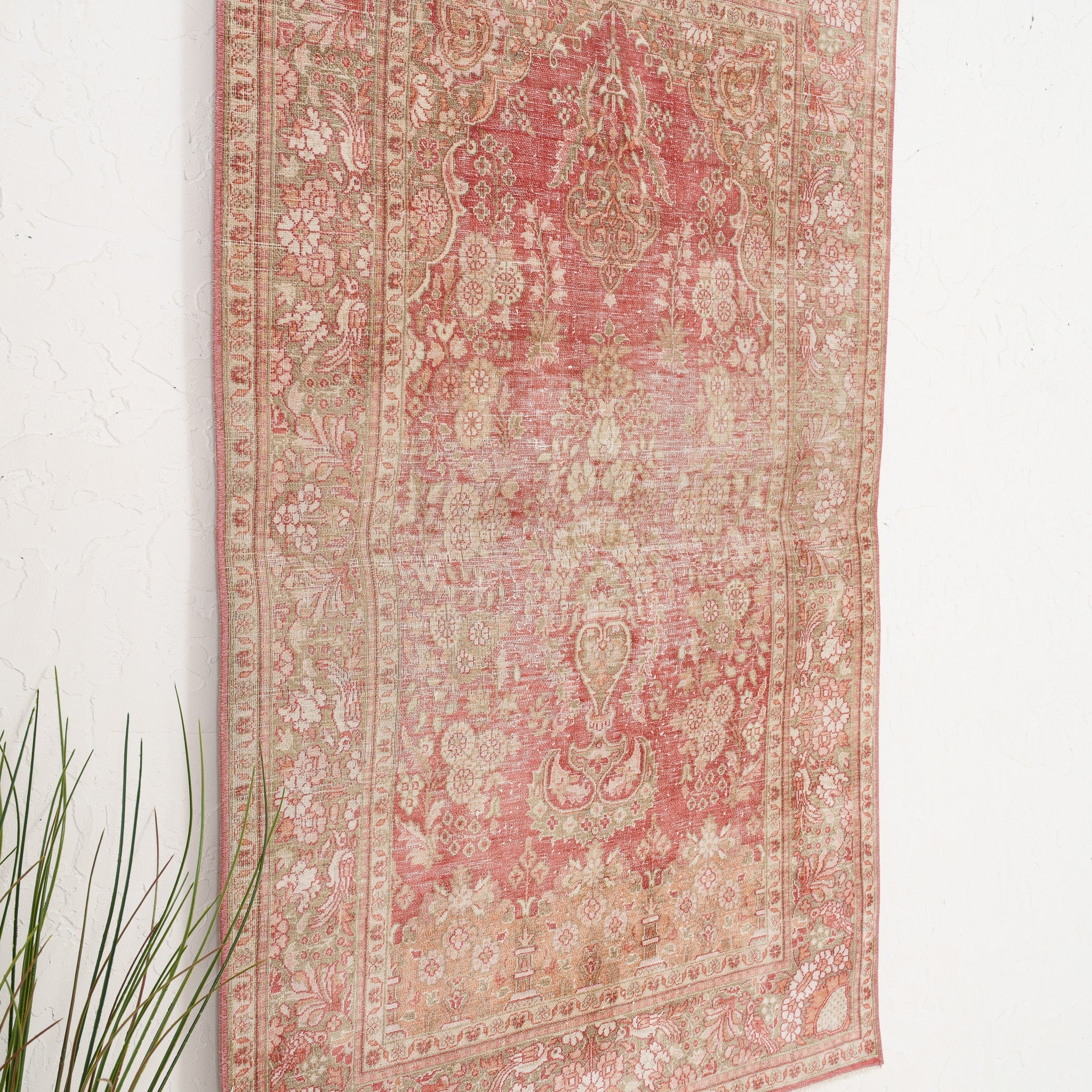 Pink and Blue Area Wool Rug