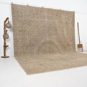 Beige and Brown Area Wool Rug