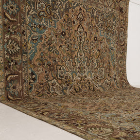 Orange and Blue Area Wool Rug